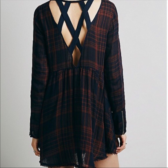 Free People Plaid Flannel Tunic - Picture 2 of 4